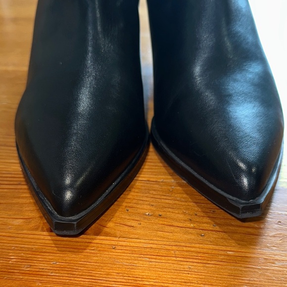 Marc Fisher Black Ankle Booties with Silver Chain Detail - Picture 4 of 13